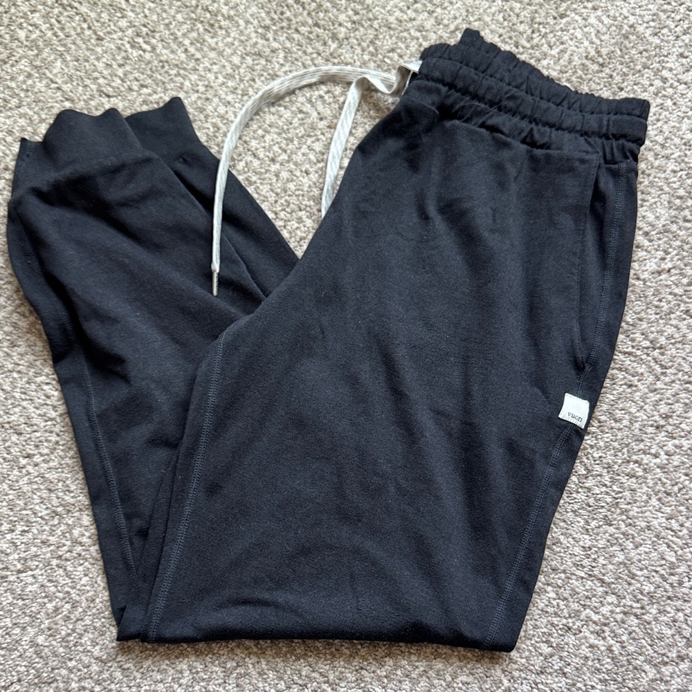Vuori Black Jogger Pants with White Drawstring